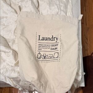 Laundry Canvas Tote Bag - Cream with Black Print